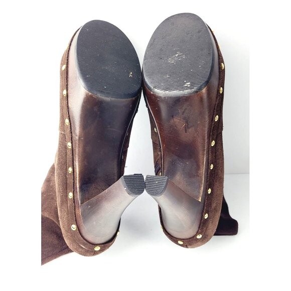 Venus Brown Suede Studded Boots‎ - Size 9 - Picture 7 of 7